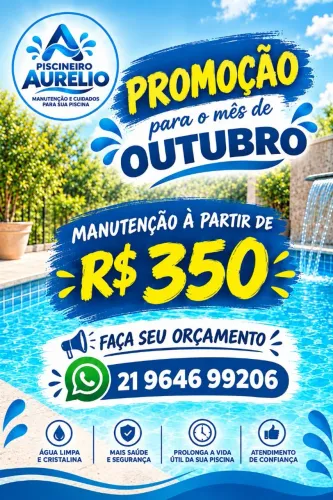 Tratamento e Manutenção de Piscina - Piscineiro Aurélio