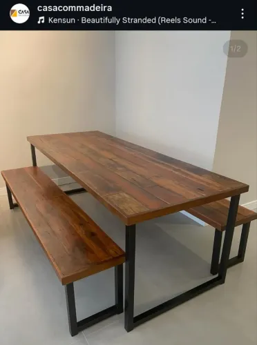 Mesa industrial com bancos ou sem bancos