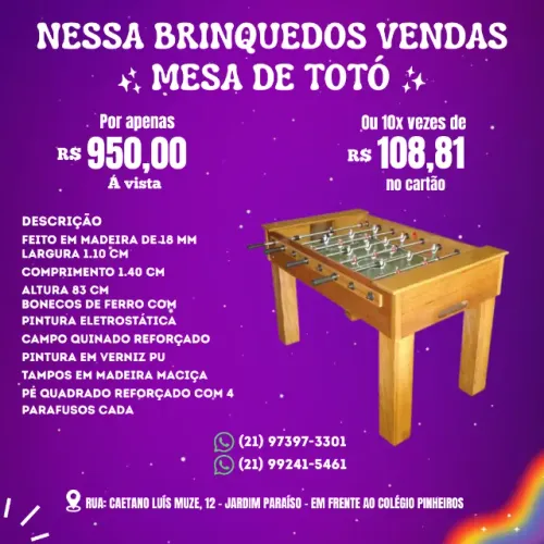 ? Mesa de Totó NOVA à venda! ?