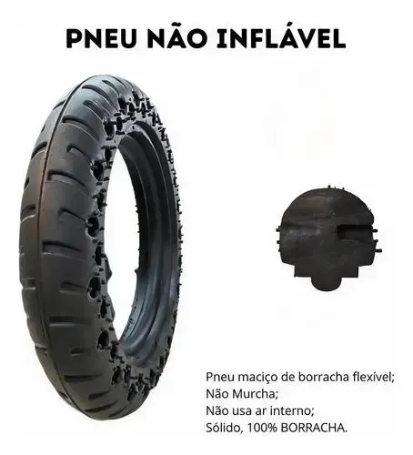 PNEU MACIÇO ARO 14X2,5 para bike elétrica