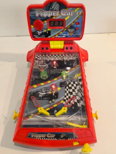 Brinquedo Antigo Flipper Car - Mini Pinball de Mesa (Anos 80/90) - USADO- LEIA A DESCRIÇÃO