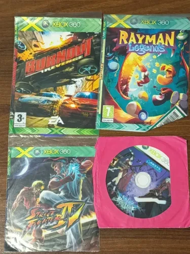 lote 4 jogos xbox desbloqueado, usados, podendo ter arranhões no disco
