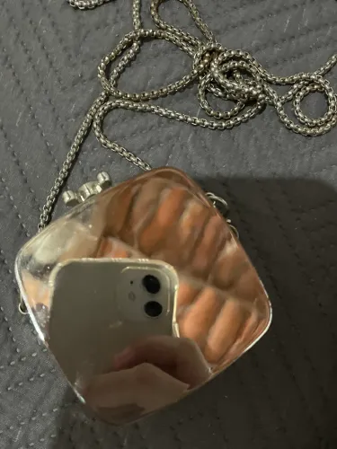 mini bag espelhada transversal prata