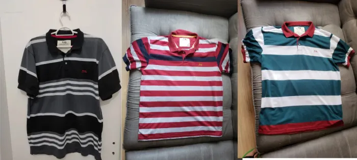3 camisa polo tng collection com logo em costura tamanho g