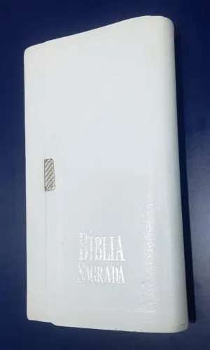 Bíblia sagrada de bolso capa em couro branco