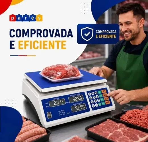 Balança Digital 40 kg - Recarregável e Fácil! ?*<br>- Capacidade de 40 kg e precisão de 1g