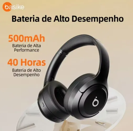 Fone de ouvido bluetooth com cancelamento de ruído marca Basike 