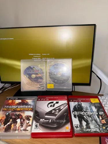 PS3 Super Slim 465GB Desbloqueado + 5 Jogos - Sem Controle