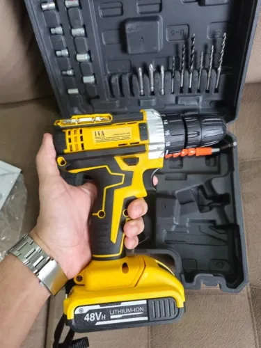 Parafusadeira Furadeira de Impacto 48VF Sem Fio + Maleta Completa + Acessórios