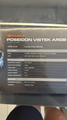 Water cooler 360MM COUGAR, NOVO!!!