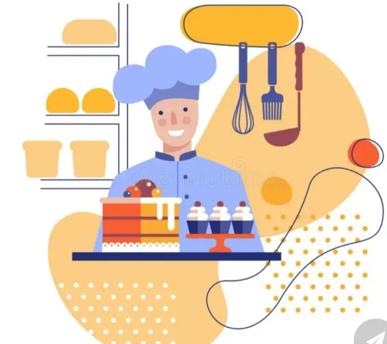 Pasteleiro e atendente de padaria