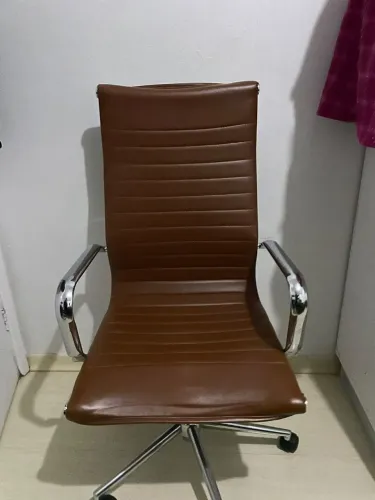Cadeira De Escritório Material do estofamento Couro