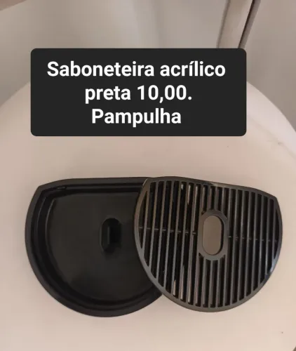 Saboneteira acrílico preta 