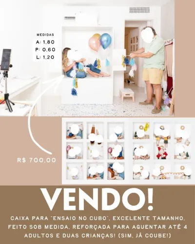 Caixa MDF para "Ensaio no Cubo" (Props para fotógrafos)