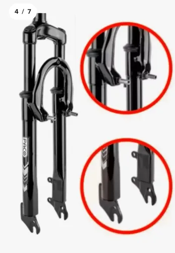 Garfo Suspensão Bike Aro 26 Paco Feio Disco/v-brake Aço Preto