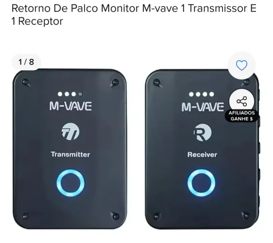1 Transmissor E 1 ReceptorRetorno De Palco Monitor M-vave 