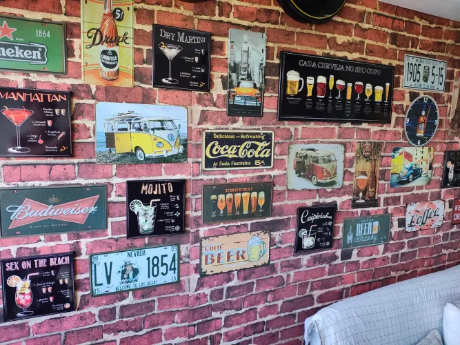 Placas decorativas, barbearia, salão, bar, churrasqueira...