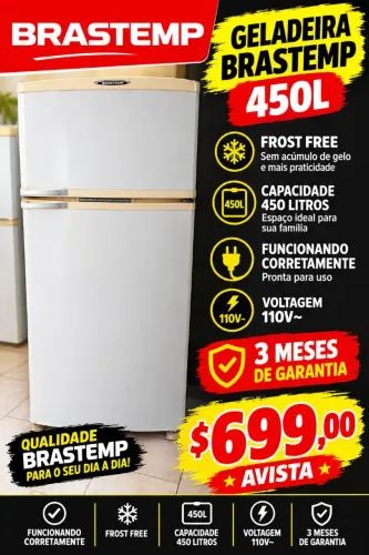 Geladeira Brastemp 450L frost free