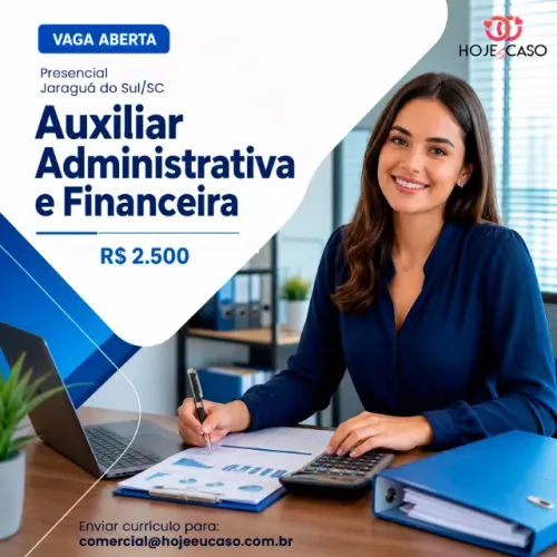 Vaga Aux. Administrativa e Financeira com experiência - Jaraguá do Sul