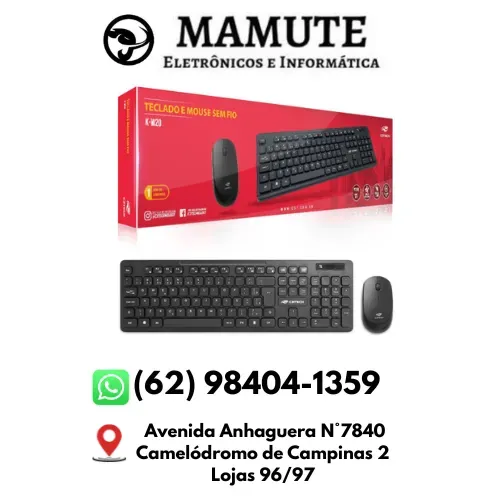 Kit Teclado + Mouse C3Tech Sem Fio Wireless ABNT2 - K-W20BK