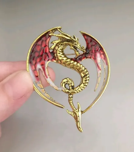 Broche de Dragão Vermelho Voador (novo)
