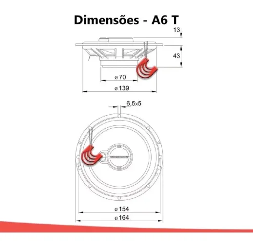 Kit Alto Falantes Dianteiros e Traseiros Volkswagen Up 2014 até 2021