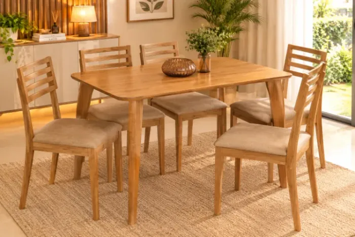 Conjunto Mesa Papaia com 6 Cadeiras Juparanã (NOVO A PRONTA ENTREGA)