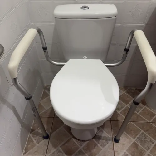 Alça Suporte Para Vaso Sanitário Acessibilidade Anti-queda Cor Cinza Claro Supermedy