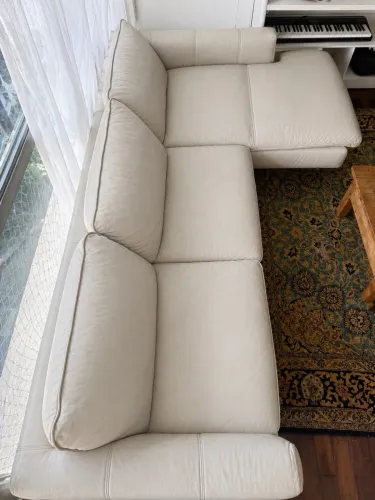 Sofá Natuzzi Couro Legítimo c/ Chaise 2,60m - Oportunidade