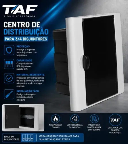 Centro de Distribuição para 3/4 disjuntores ( produto novo e lacrado )