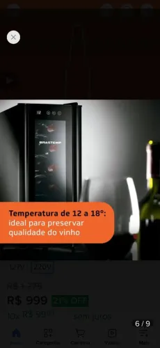 Adega vinho Brastemp Super conservada