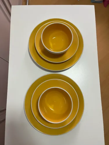 Conjunto de Louças Amarelas - Pratos e Bowls