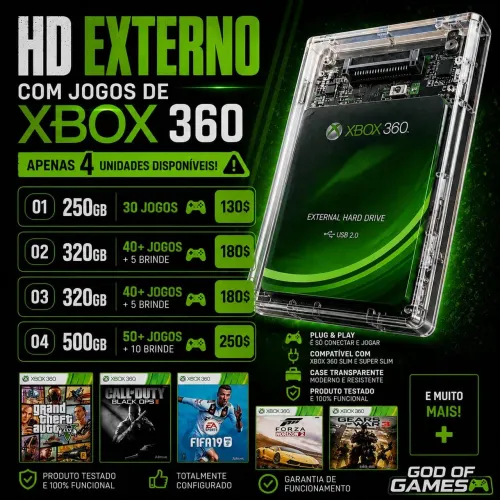 Jogos de Xbox no HD externo 