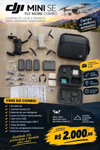 Drone Dji Mini Se Fly More Combo Câmera