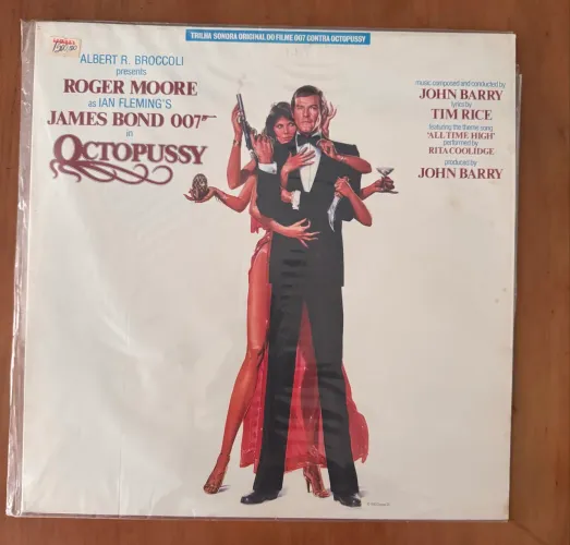 disco de vinil (LP) da trilha sonora original do filme 007 Contra Octopussy