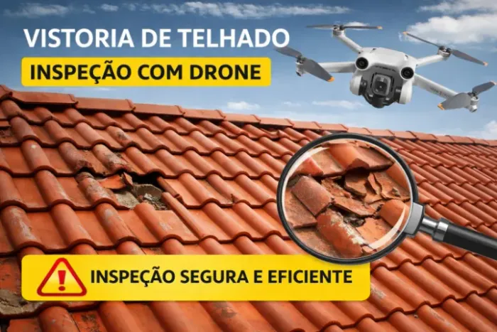 Vistoria de telhado com drone