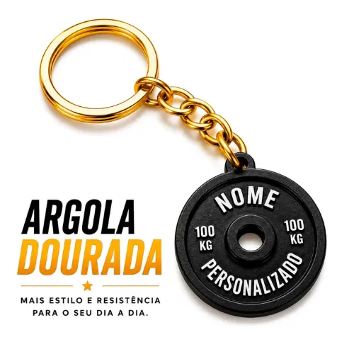 Kit 100 Chaveiros Personalizados Academia 3D com Nome