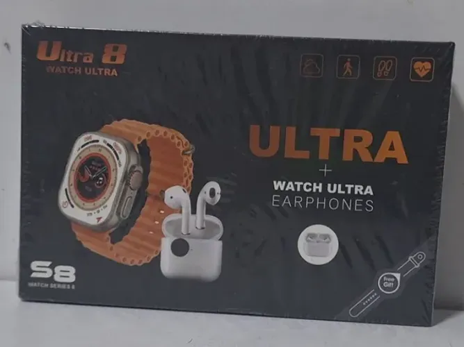 Pacote Relógio Ultra 8 + Watch Ultra Earphones