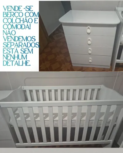 Berço com colchão e cômoda Novo