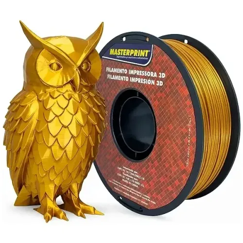 Filamento 3D PETG 1kg 1.75mm Cor Dourado Textura Macia - Masterprint