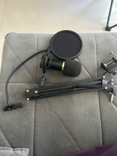 Kit Completo Microfone Condensador + Braço Articulado + Pop Filter