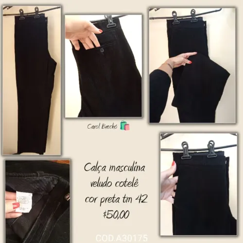 Calça masculina veludo cotelê 