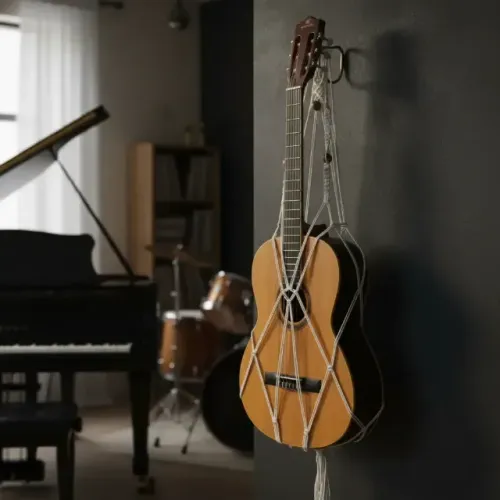 Suporte de Violão Artesanal Ergonômico Em Macramê