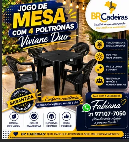 Mesa com poltronas Viviane
