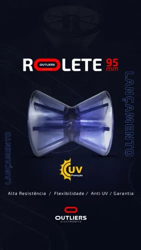 Rolete PVC Transparente azul para embarcações com 95mm - 01 unidade