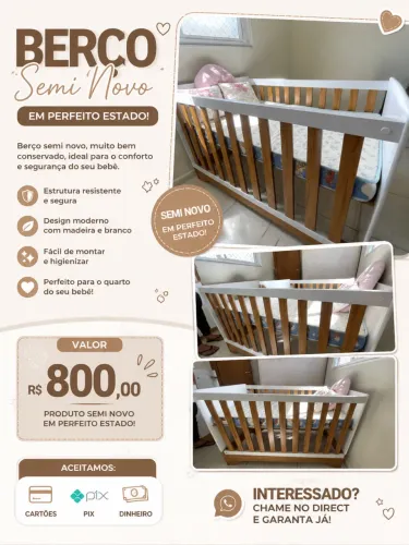 Berço infantil - semi novo 