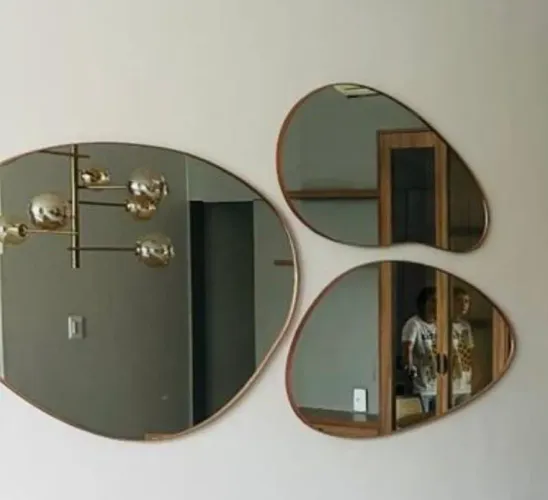 3 ESPELHOS DECORATIVOS + LUSTRE PENDENTE DE TETO