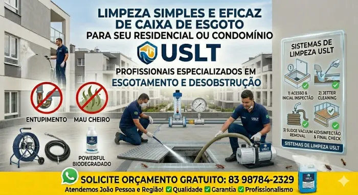 Limpeza de caixa de esgoto/e caixa de água