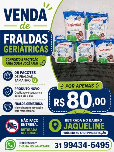 Vendo Fralda Geriatrica tam G