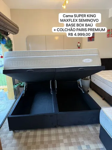 Cama box baú KING MAXFLEX PARIS PREMIUM SEMINOVO - ENTREGO